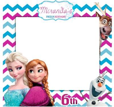 FROZEN ANNA AND ELSA DIY BIRTHDAY PARTY FRAME STICKER