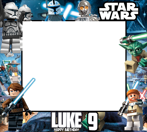 STAR WARS LEGOS DIY BIRTHDAY PARTY FRAME STICKER