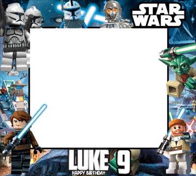 STAR WARS LEGOS DIY BIRTHDAY PARTY FRAME STICKER