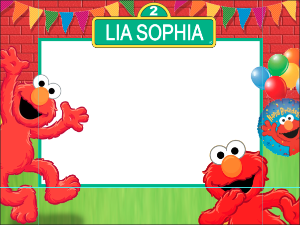 ELMO DIY BIRTHDAY PARTY FRAME STICKER