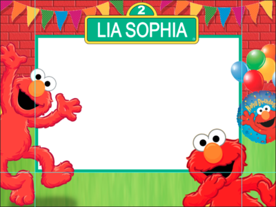 ELMO DIY BIRTHDAY PARTY FRAME STICKER