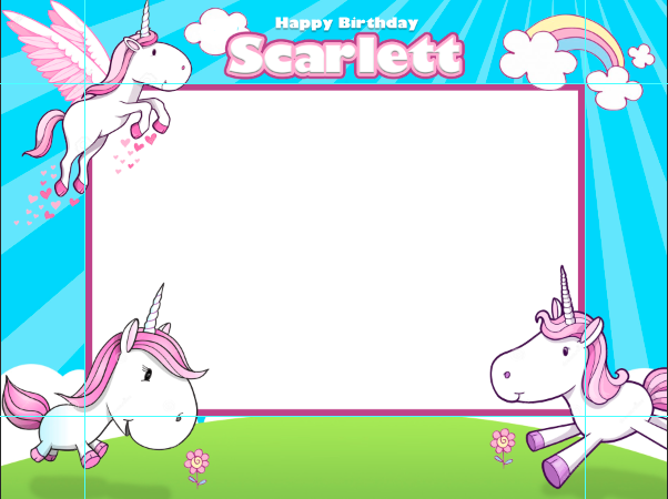 UNICORNS DIY BIRTHDAY PARTY FRAME STICKER