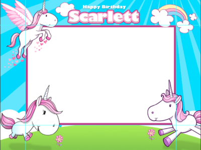 UNICORNS DIY BIRTHDAY PARTY FRAME STICKER