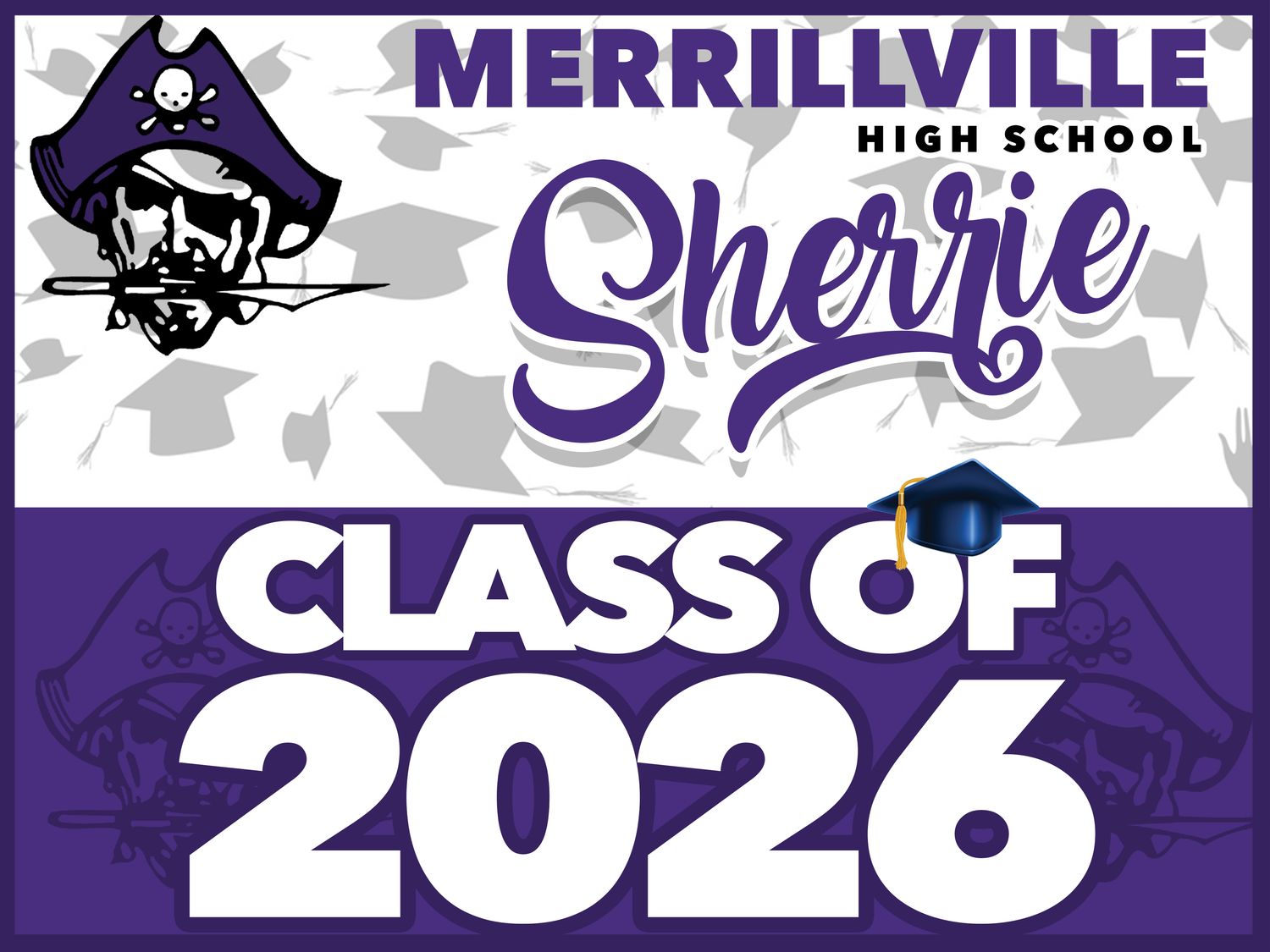 MERRILLVILLE HIGH SCHOOL GRAD YARD SIGN