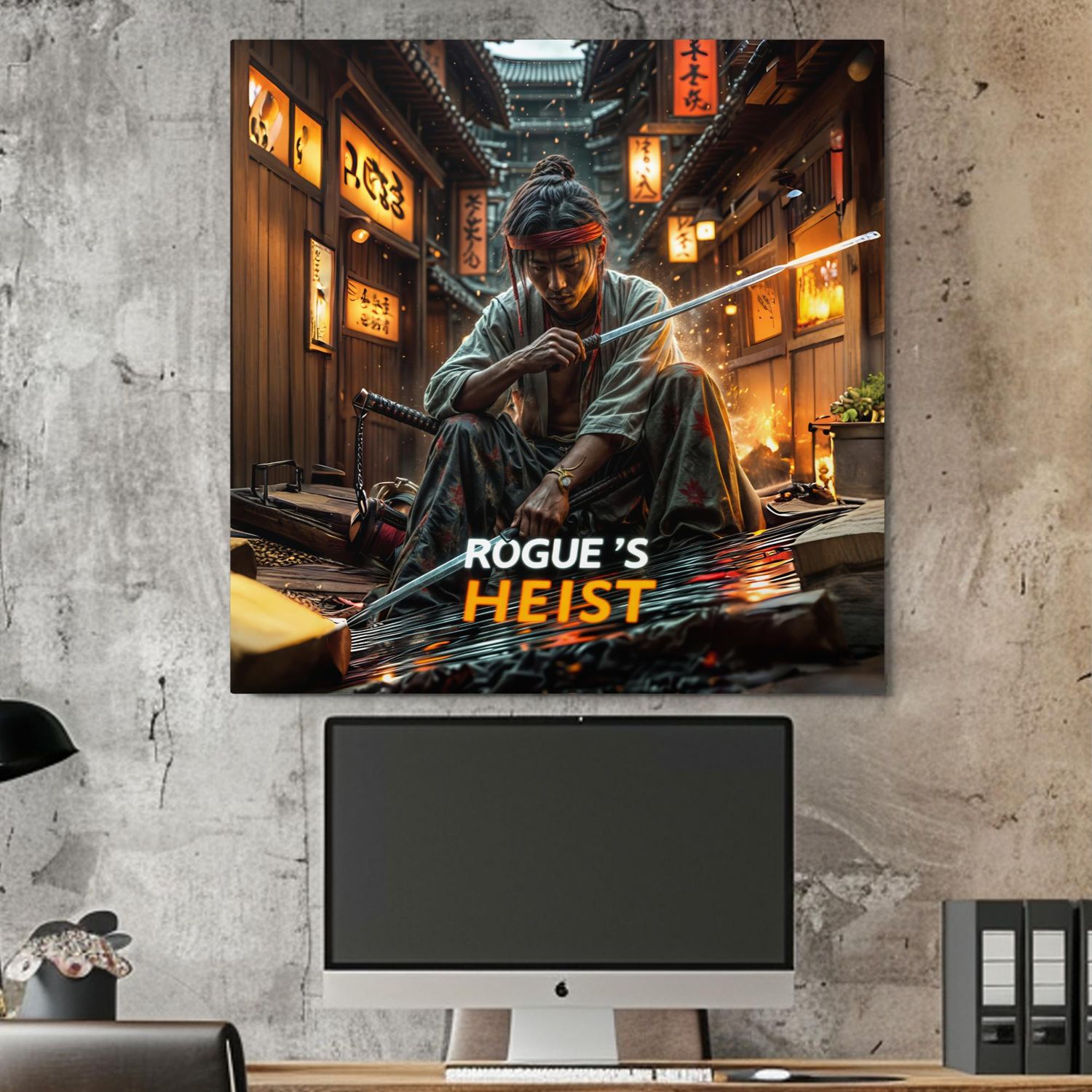 Samurai Vertical Metal Print