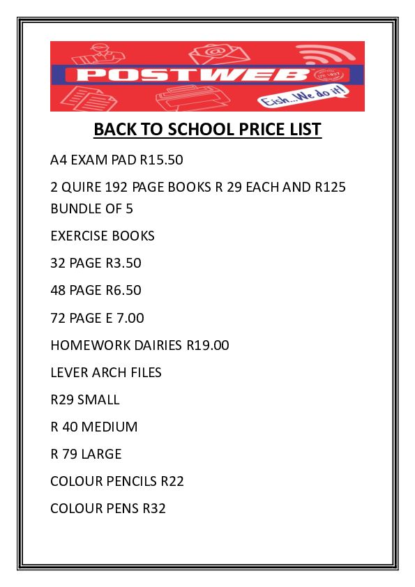 BACK TO SCHOOL STATIONERY
