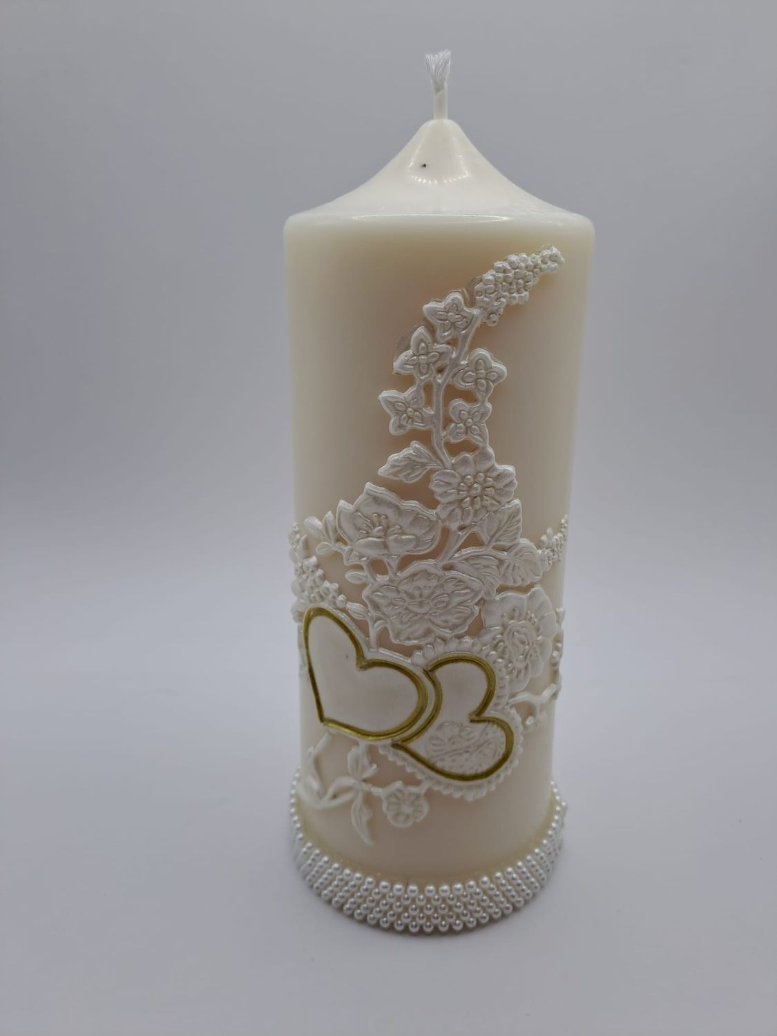 Hochzeitskerze mit Spitze