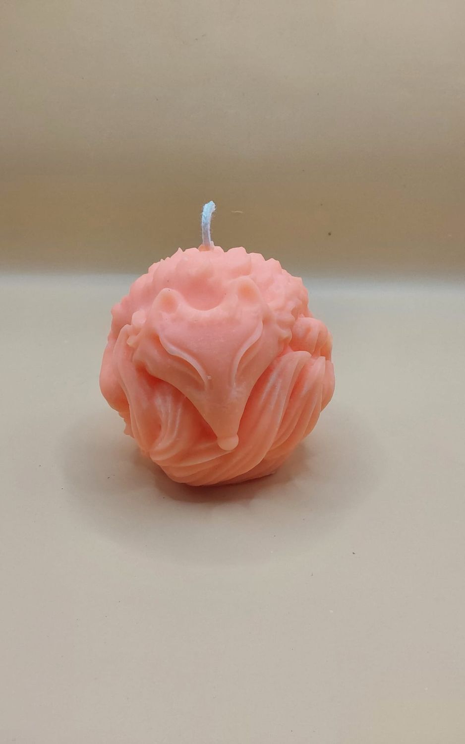 Kleine Kerze mit Fuchs-Design