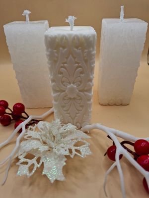 WW weihnachtliche Stumpenkerze quadrat