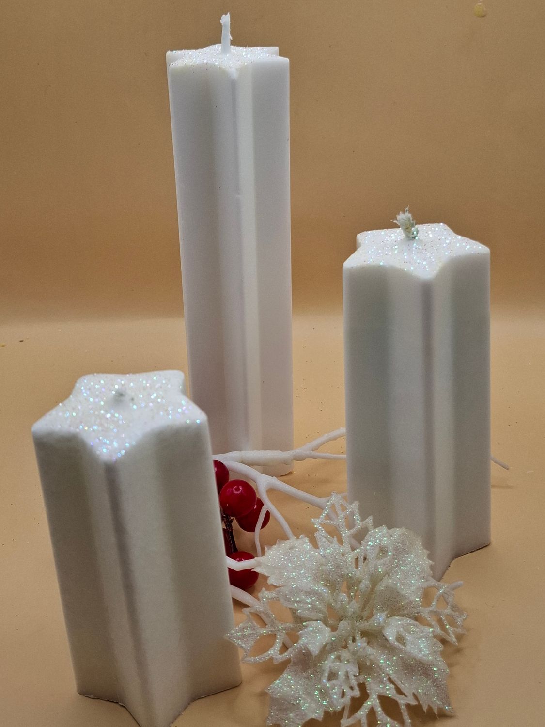 WW weihnachtliche Sternkerze 4er Set