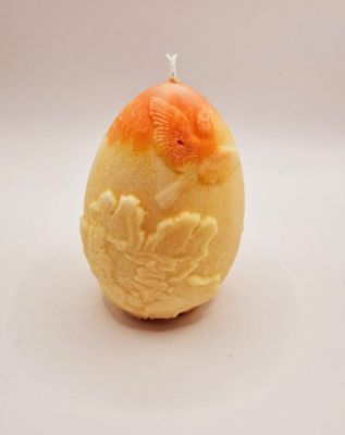 Osterei-Kerze mit Pfingstrosenmotiv – Blumiger Frühlingszauber