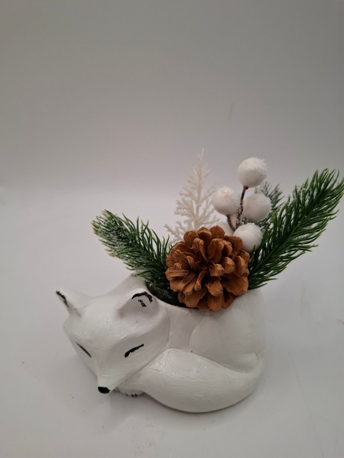 WEG / Schneefuchs als kleines Gesteck