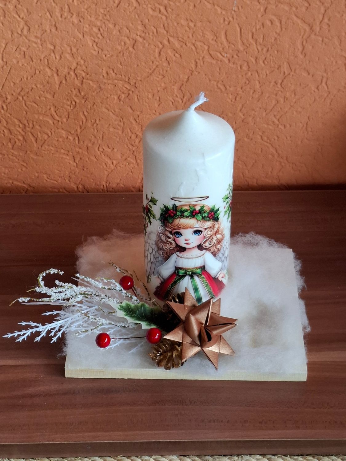 WEG /kleines Weihnachtsgesteck mit Kerze