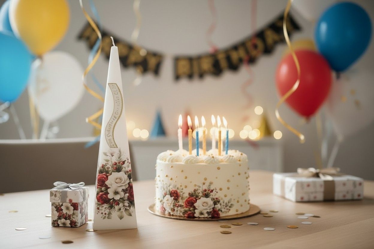 Pyramidenkerze „Geburtstag“