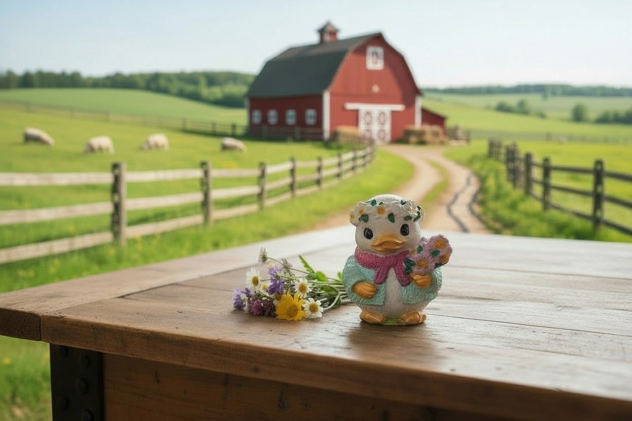 Wunderschöne Ente aus Gips – liebevolle Dekofigur für Haus &amp; Garten