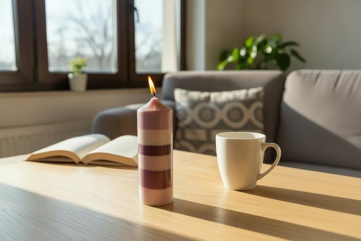 Kerze mit verschiedenen Farben in Schichtoptik – stilvolle Farbakzente für ein gemütliches Zuhause