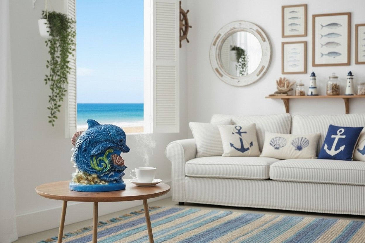 🐬 Delfin aus Gips – maritime Dekofigur in liebevoller Handarbeit