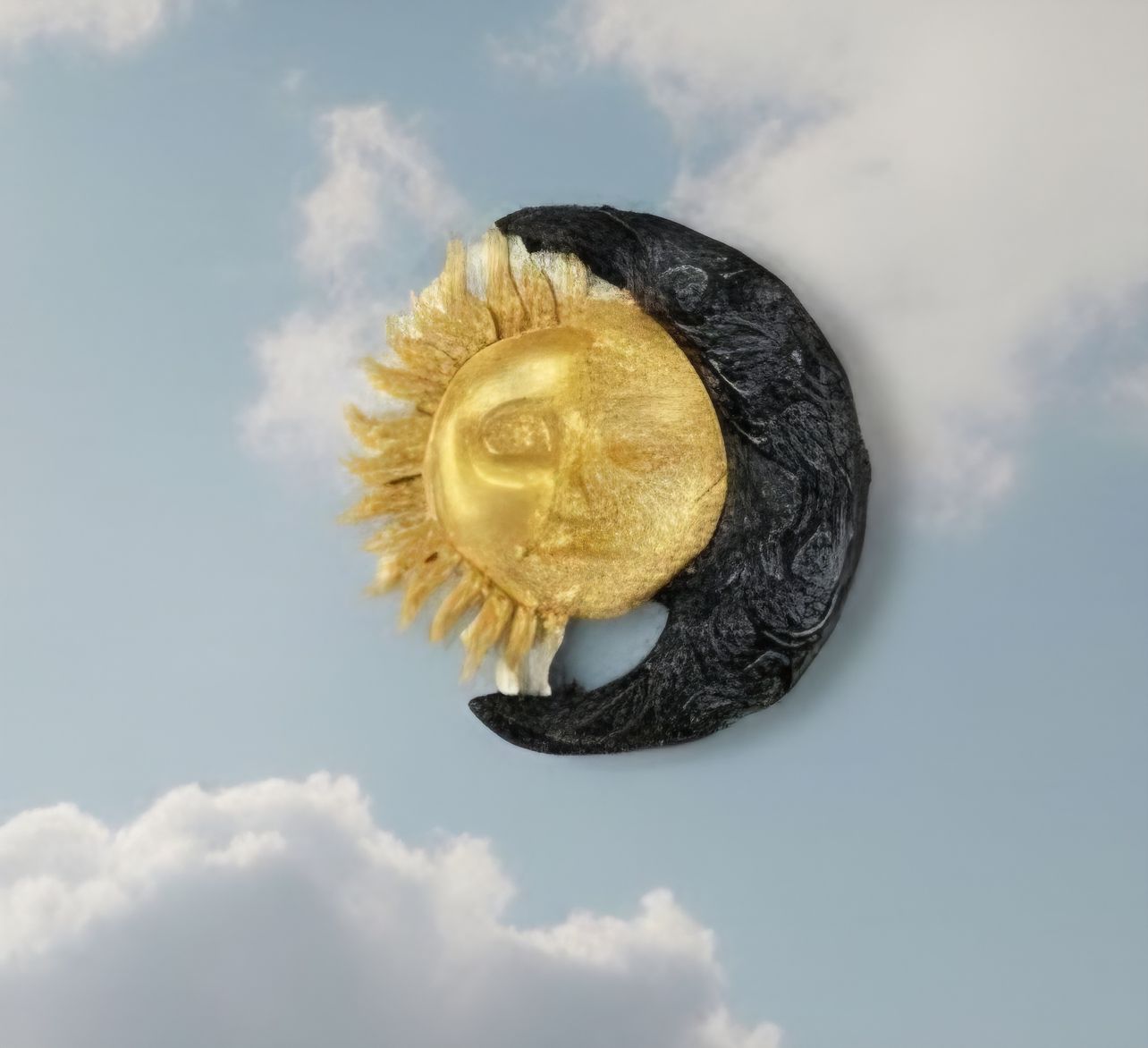 Sonne &amp; Mond aus Gips