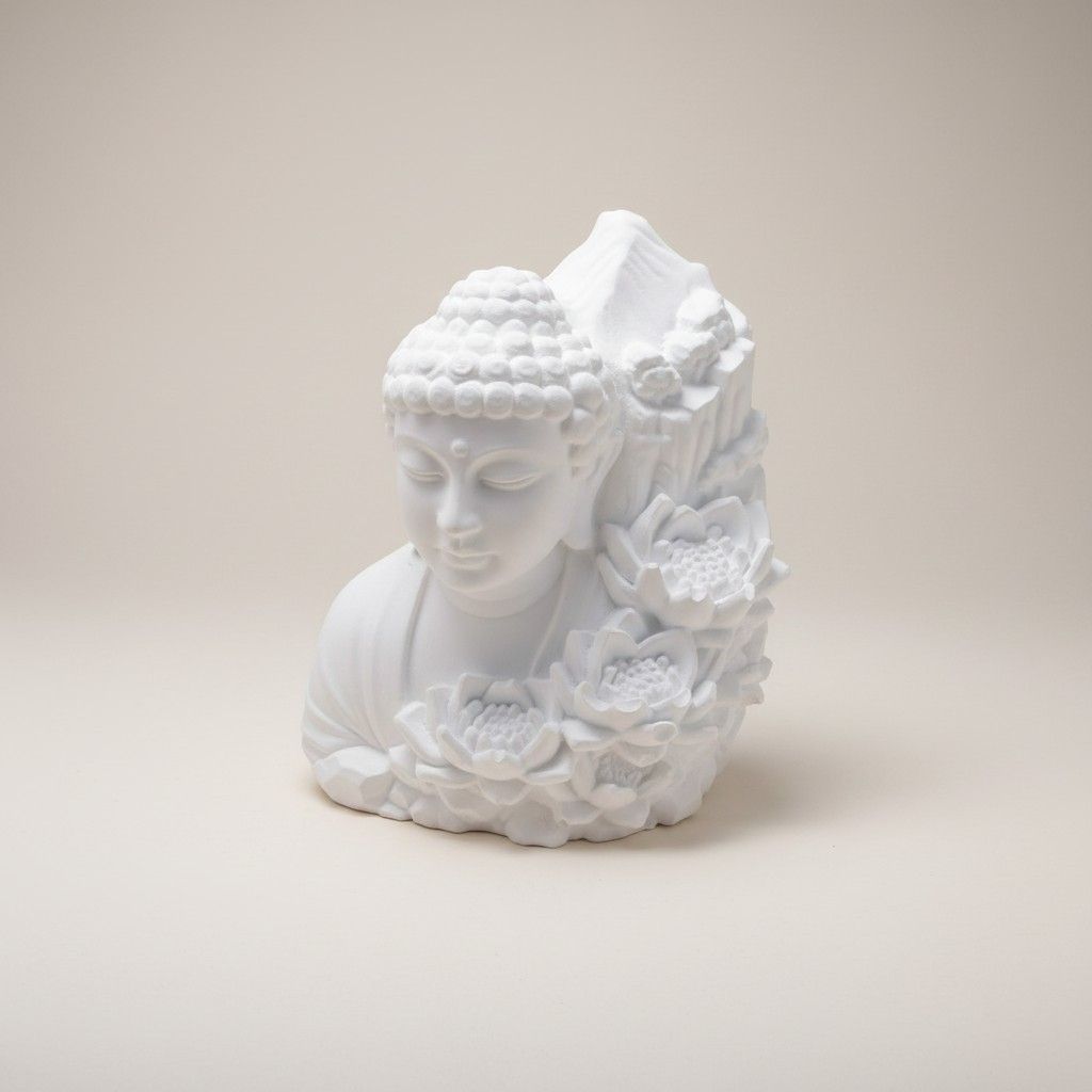 Harmonische Buddhafigur aus Gips – stilvolle Deko für Ruhe, Balance und positive Energie
