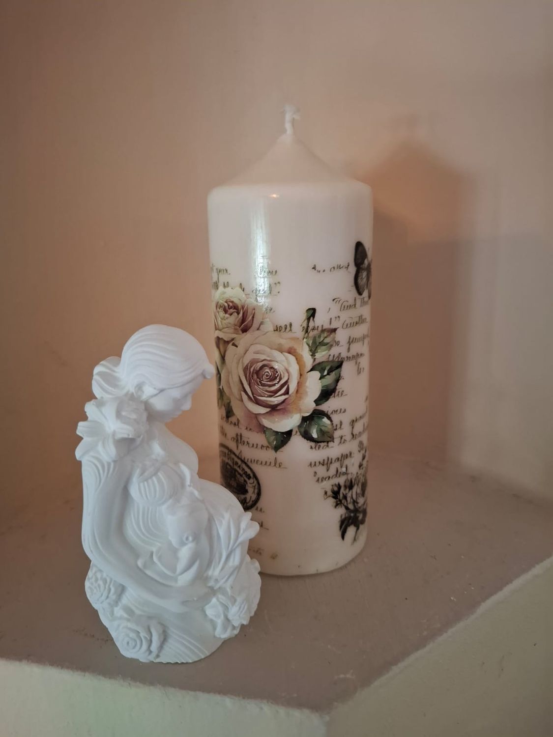 „Mutter mit Baby“ inklusive Kerze als Set
