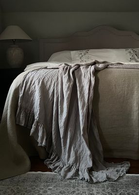 Linen blanket Mia - medium weight LIMITED EDITION Handmade item - Ready to ship 5-7 days
