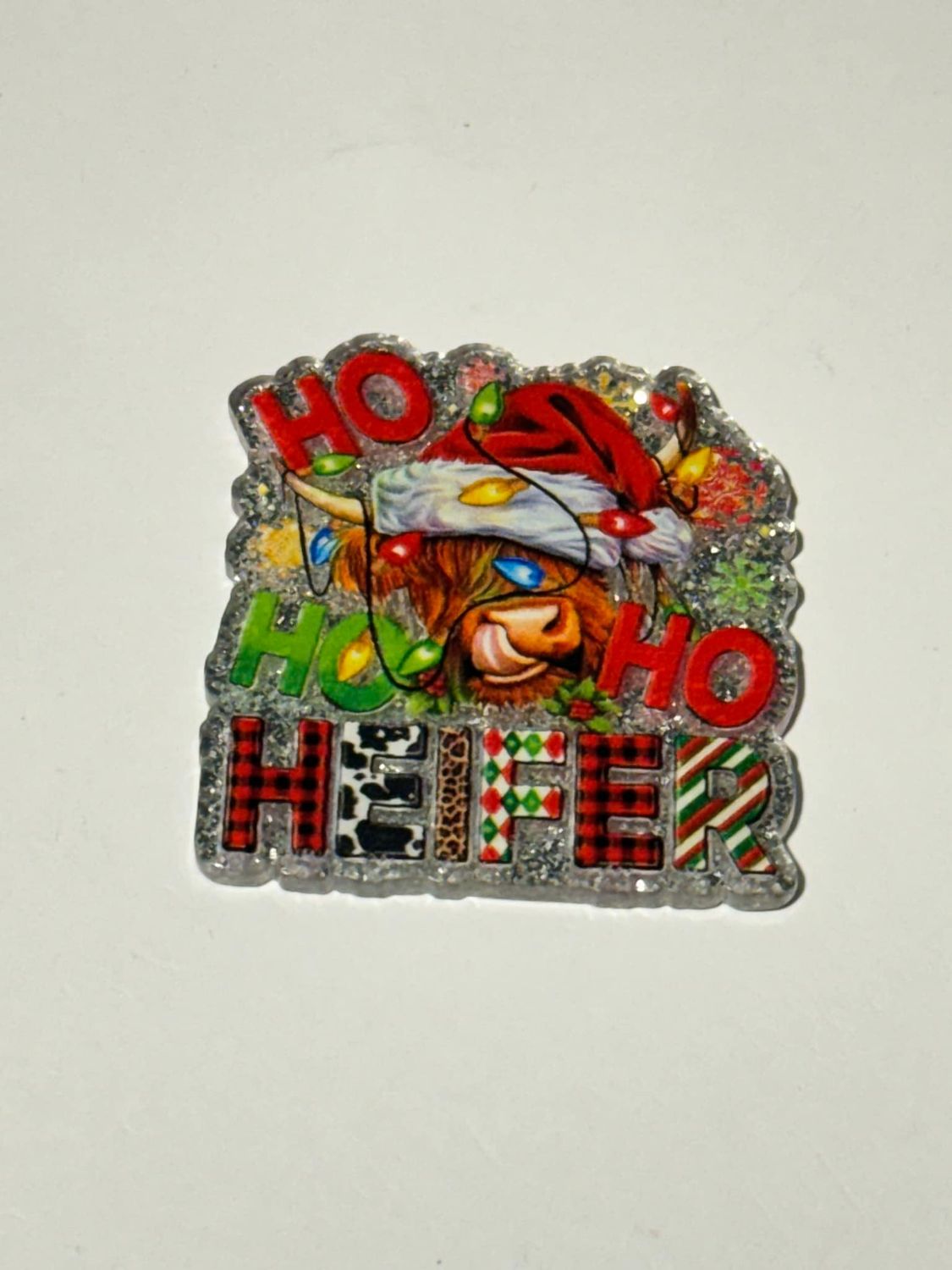 HO HO Heifer Acrylic Topper