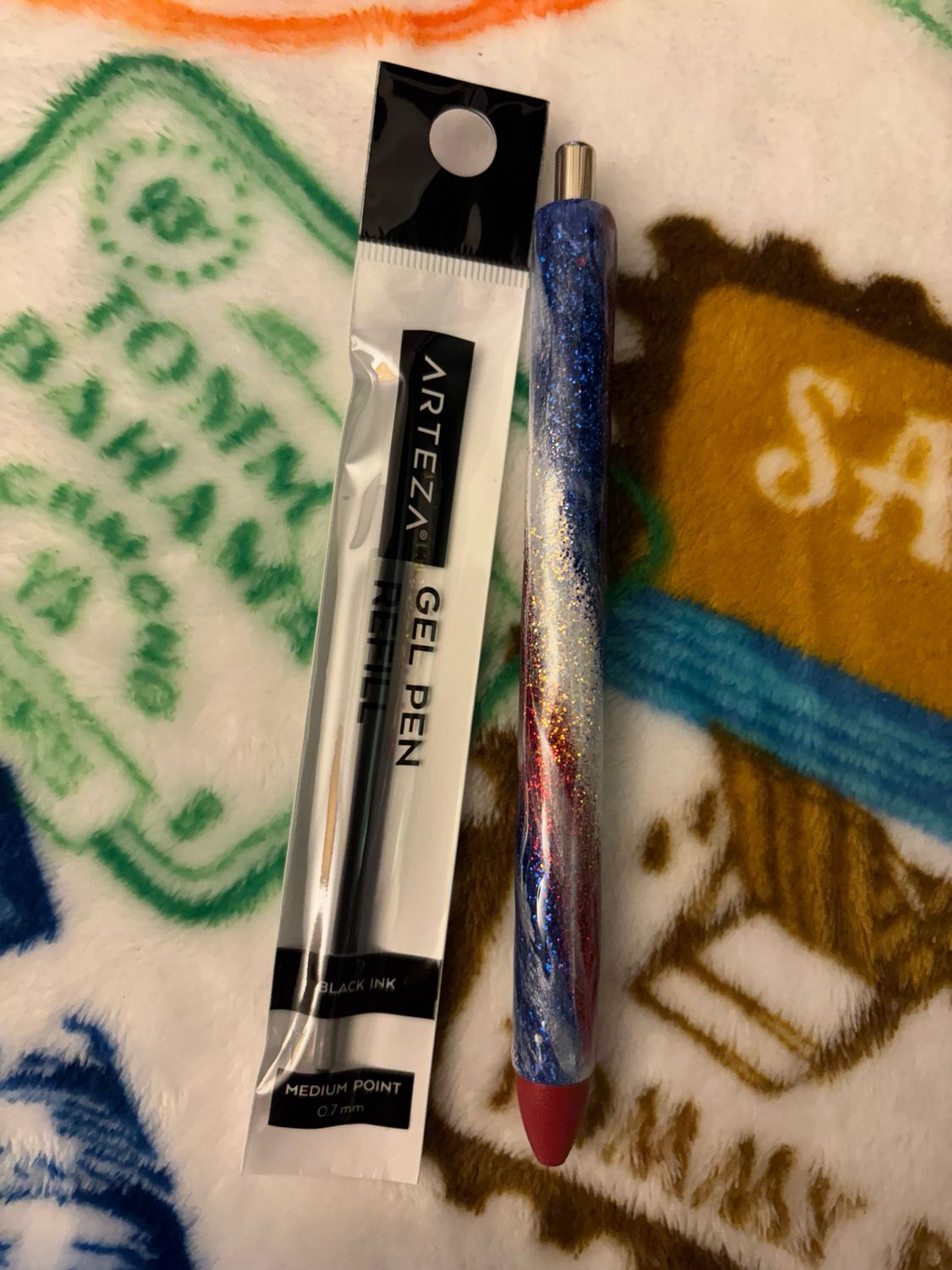 Red, white and Blue pen