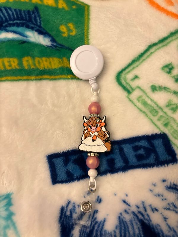 Bride Highland Cow Badge Reel