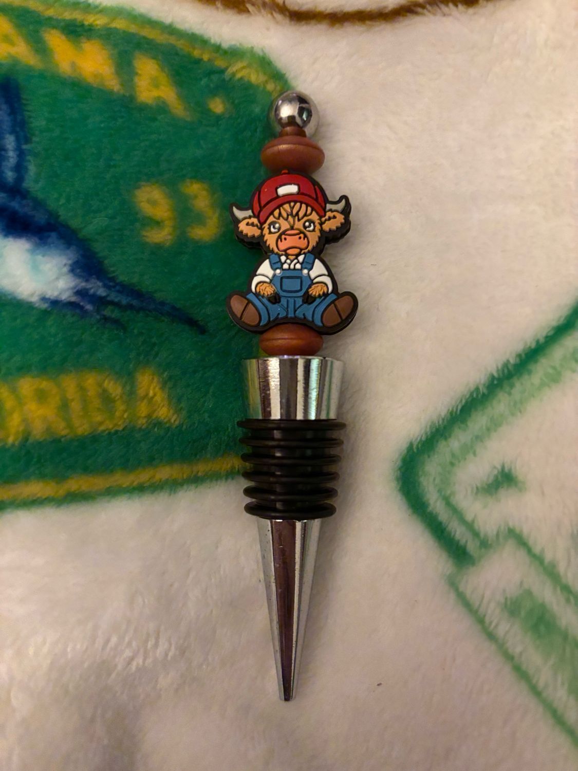 Trucker Highland Cow Wine Stopper