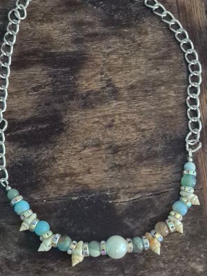 Agate Gemstone &amp; Conch Shell, &amp; Pearl-Inspired Necklace