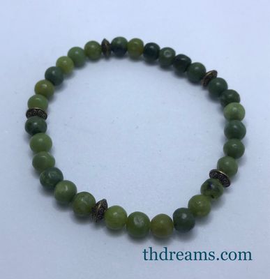 Treehouse Dreams: Olive Serpentine &amp; Brass Stretch Bracelet