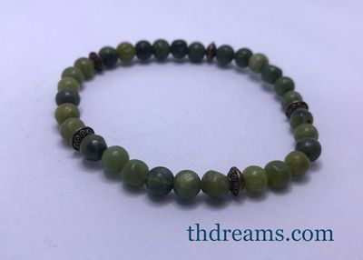 Treehouse Dreams: Olive Serpentine &amp; Brass Stretch Bracelet