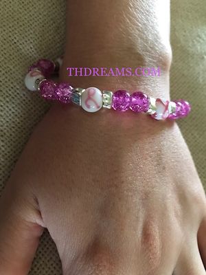 Handcrafted Cancer Awareness Stretch Bracelet – Support, Strength, and Style