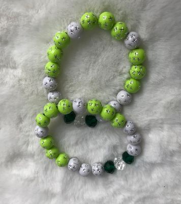 Grinch Colors Kids Holiday Stretch Bracelet – Fun and Festive for Little Wrists