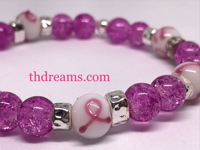 Handcrafted Cancer Awareness Stretch Bracelet – Support, Strength, and Style