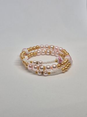 Breast Cancer Awareness Memory Wire Bracelet – Strength &amp; Hope