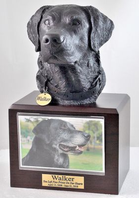 Black Labrador Retriever Dog Memorial Urn