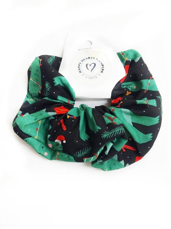 Scrunchie - Christmas Dinosaur