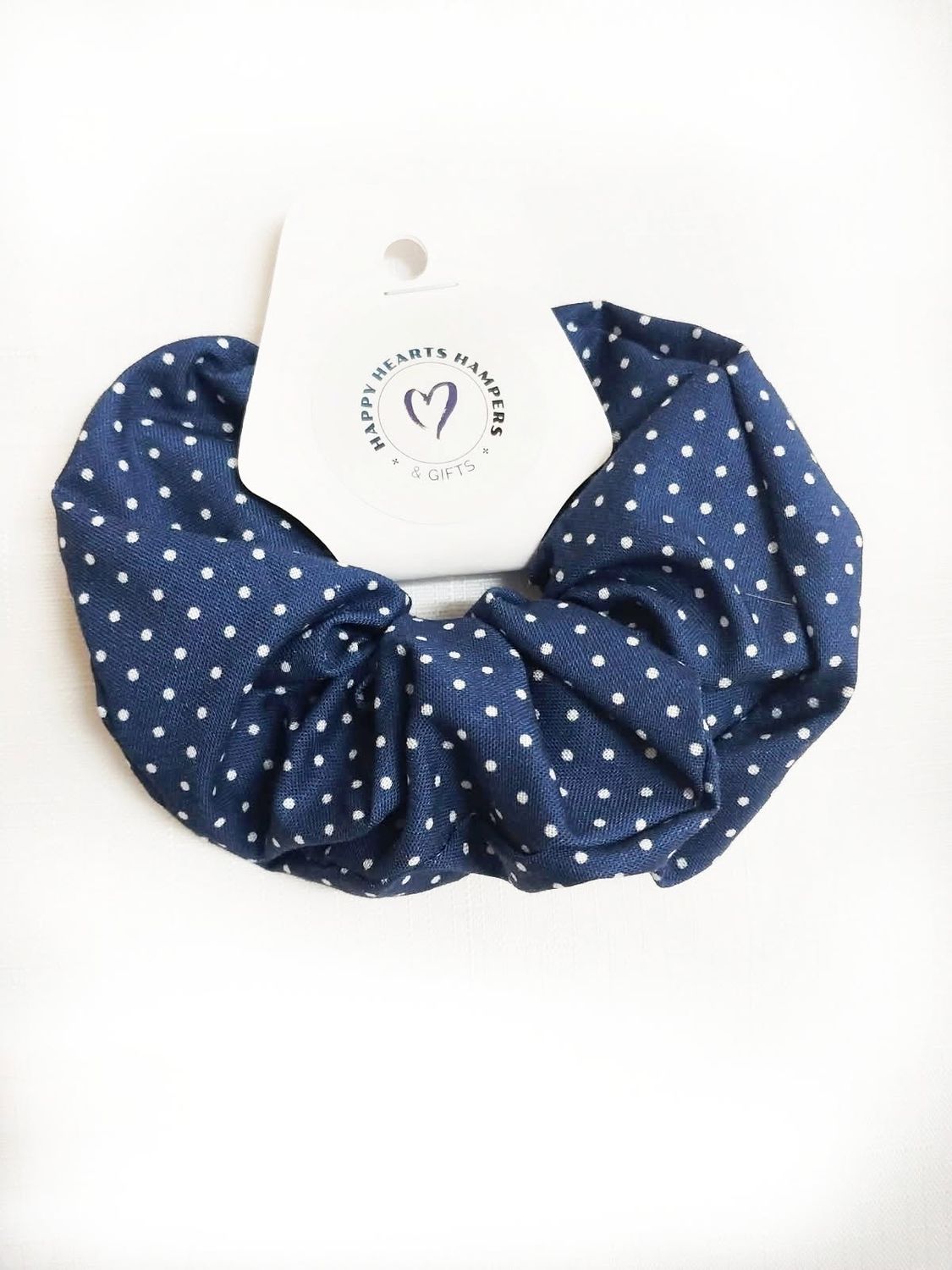 Scrunchie - Navy Polka Dot