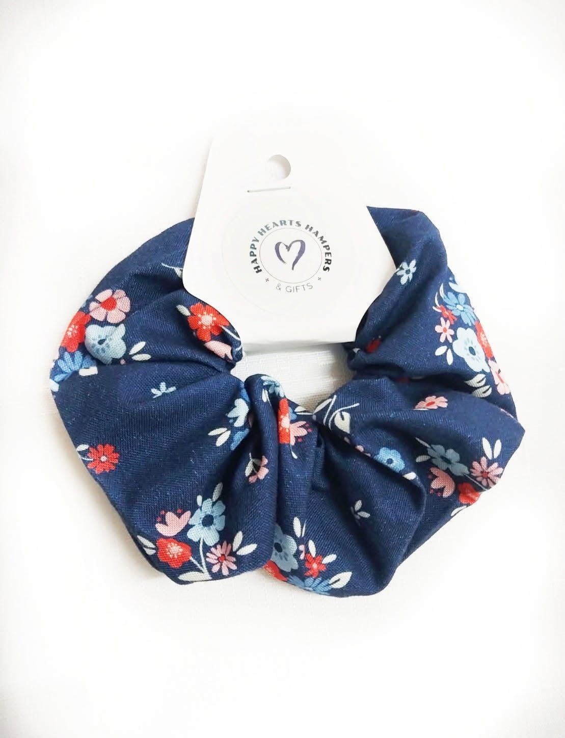 Scrunchie - Navy Flowers