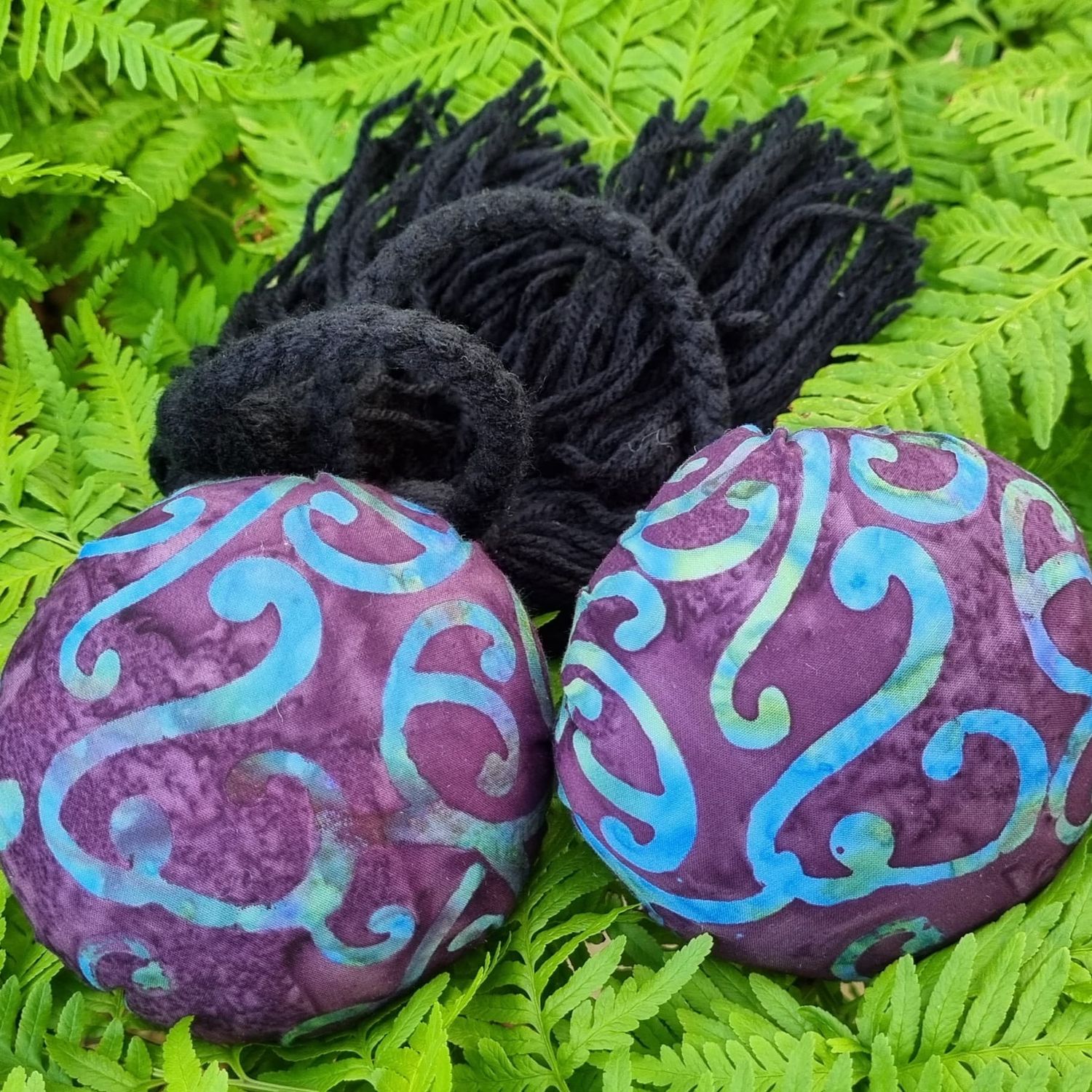 Short Poi - Purple and Aqua Koru