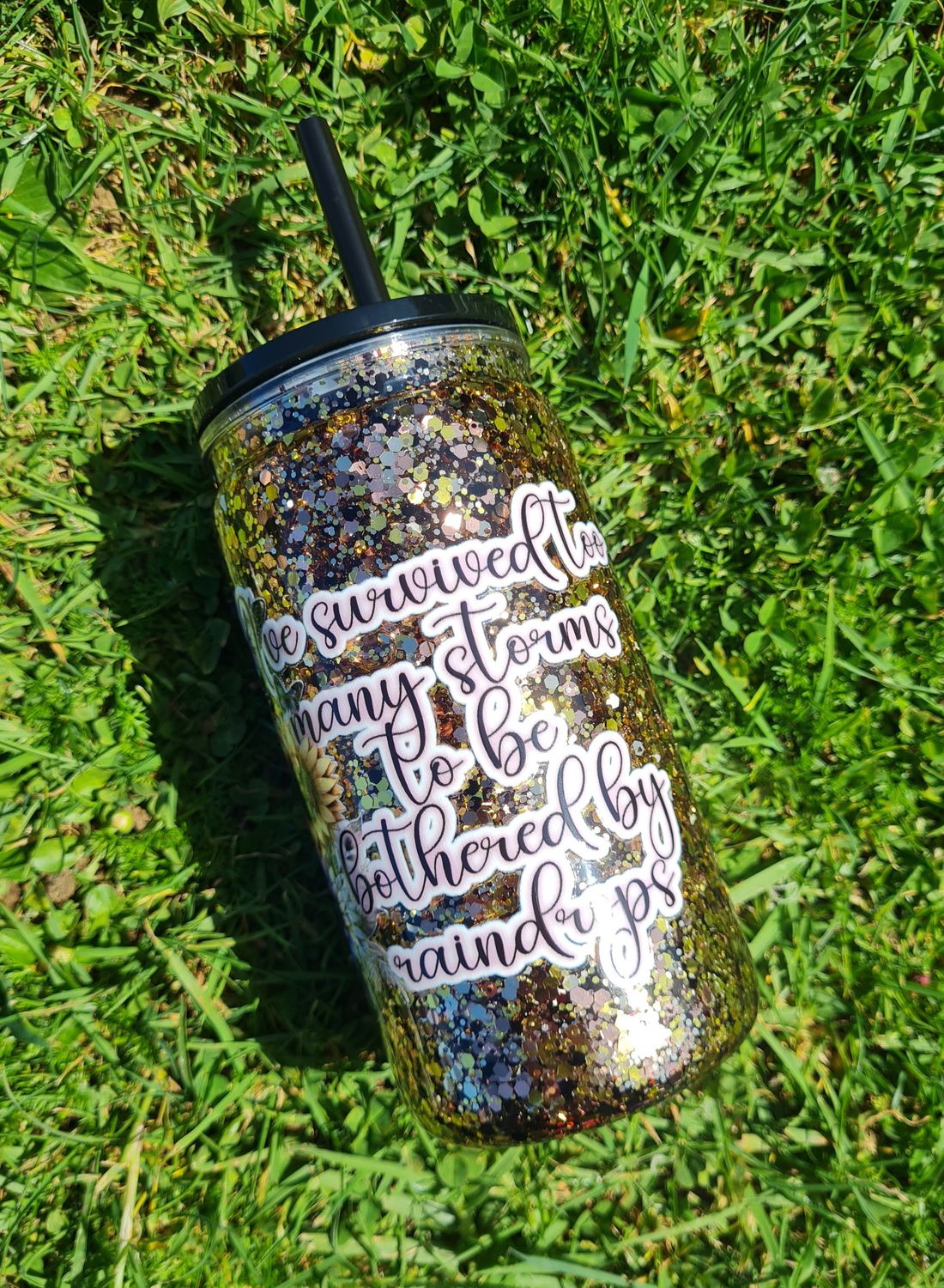 12oz survived storms snowglobe tumbler