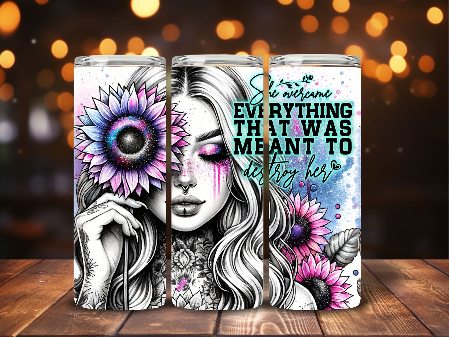 She overcame everything that was meant to destroy her. 600ml Tumbler