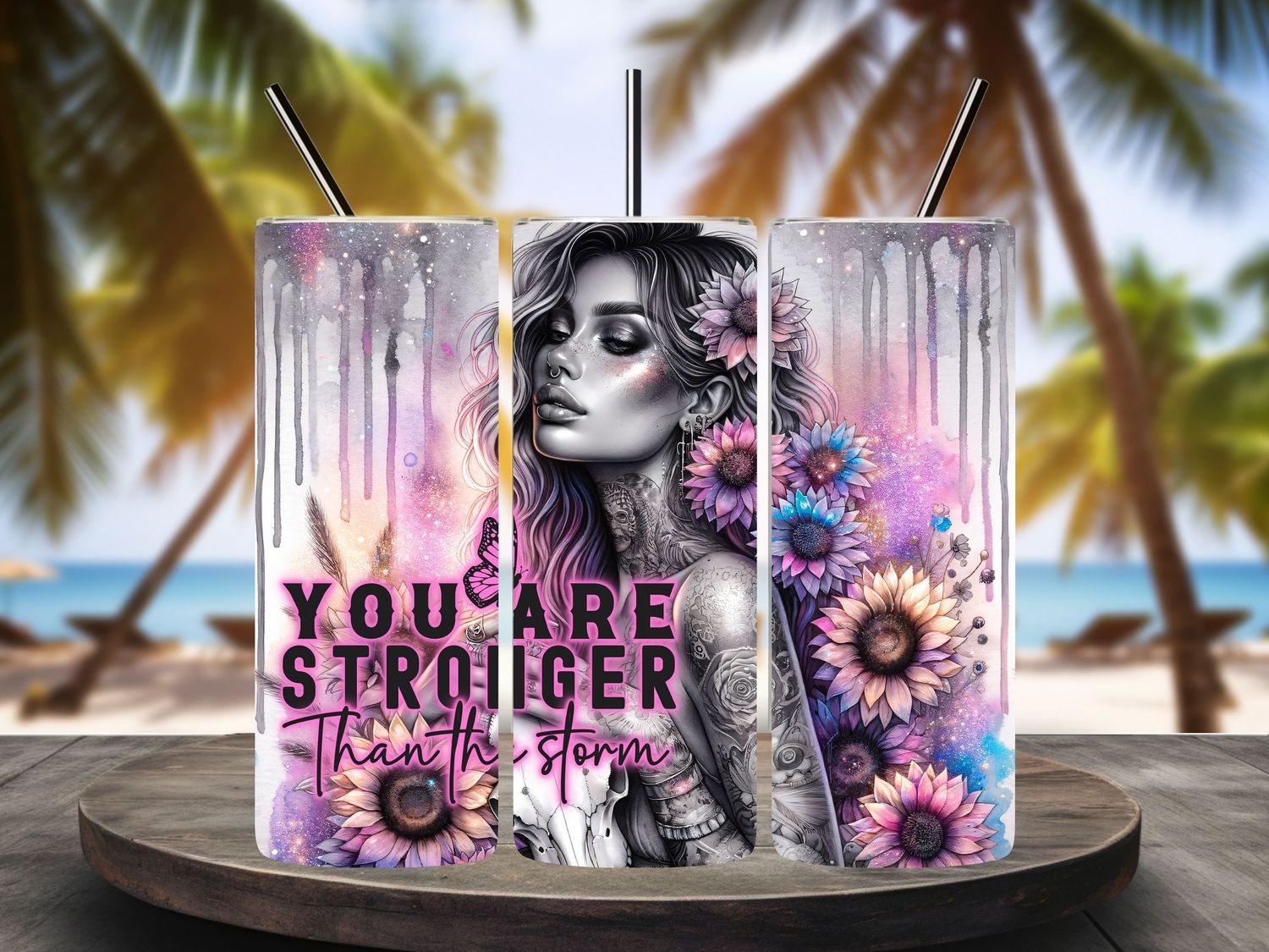 You are stronger than the storm. 600ml Tumbler