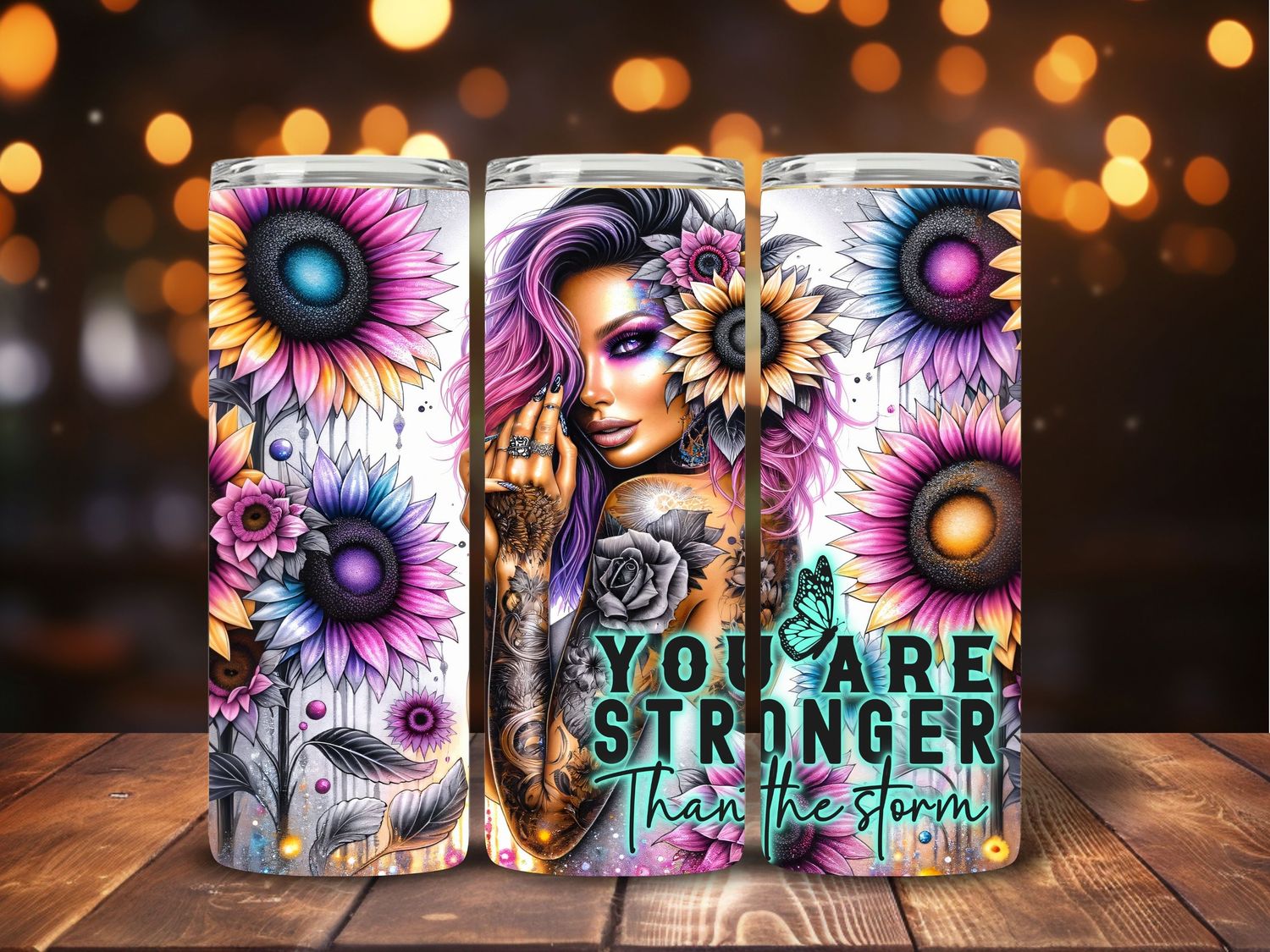 You are stronger than the storm. 600ml Tumbler