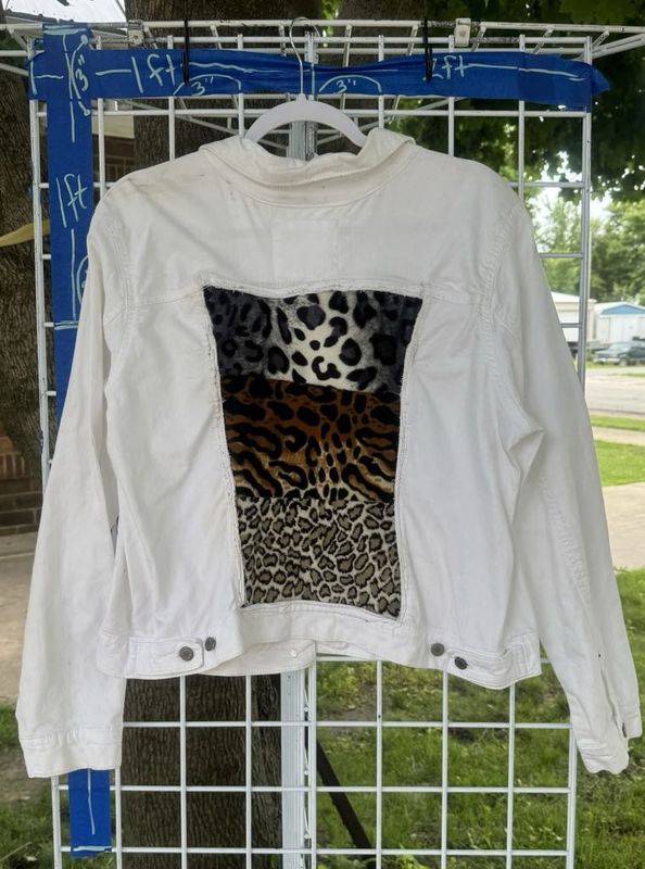 Upcycled White Jean Jacket