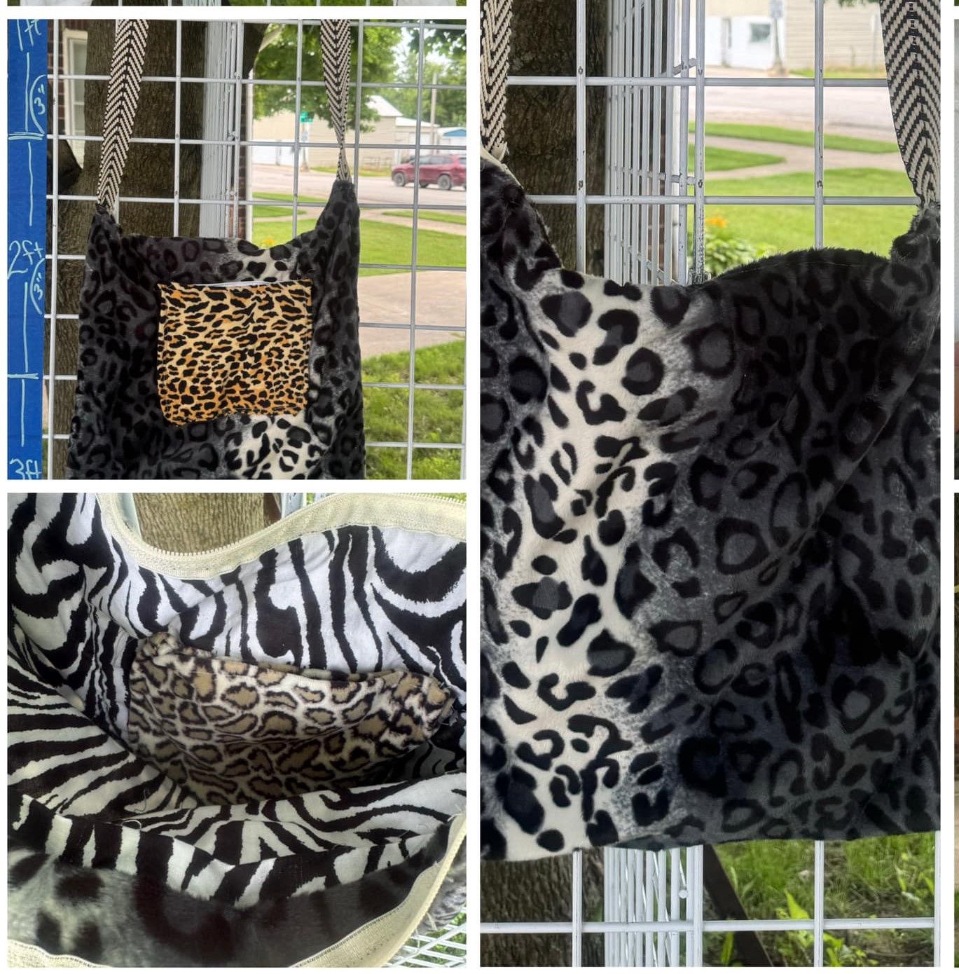 Animal Print Feedsack Purse