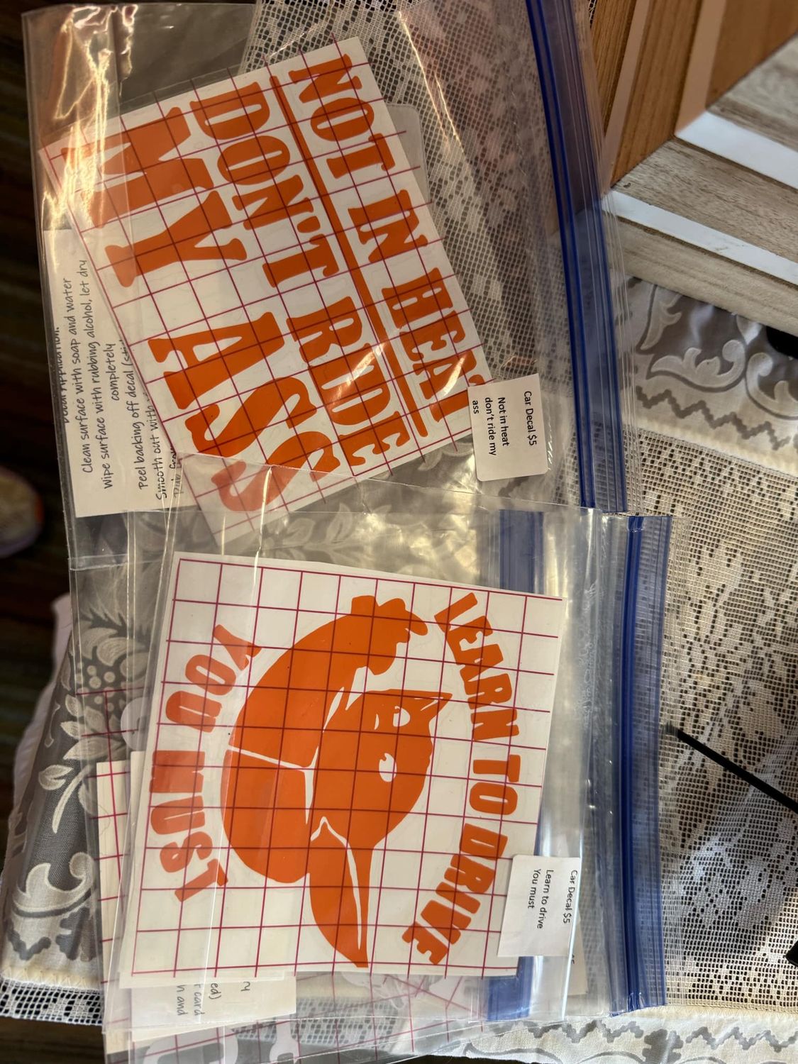 Large Decals (water bottle or car)