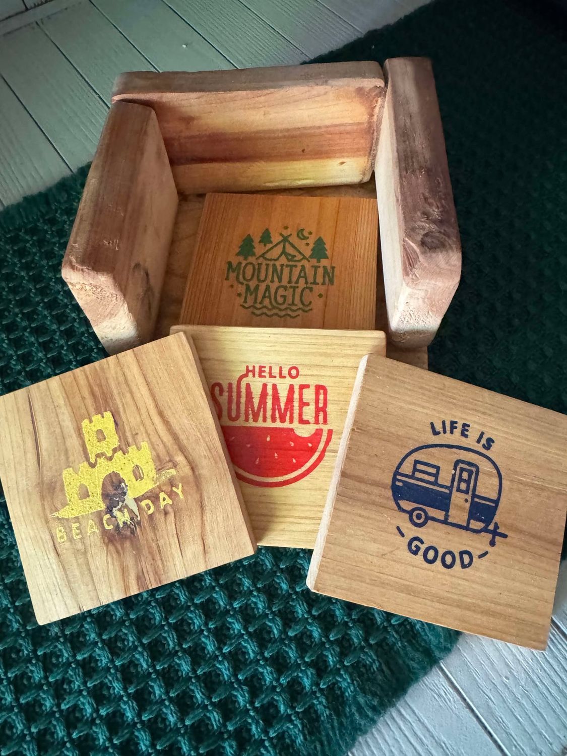 SS Summer theme wooden coasters