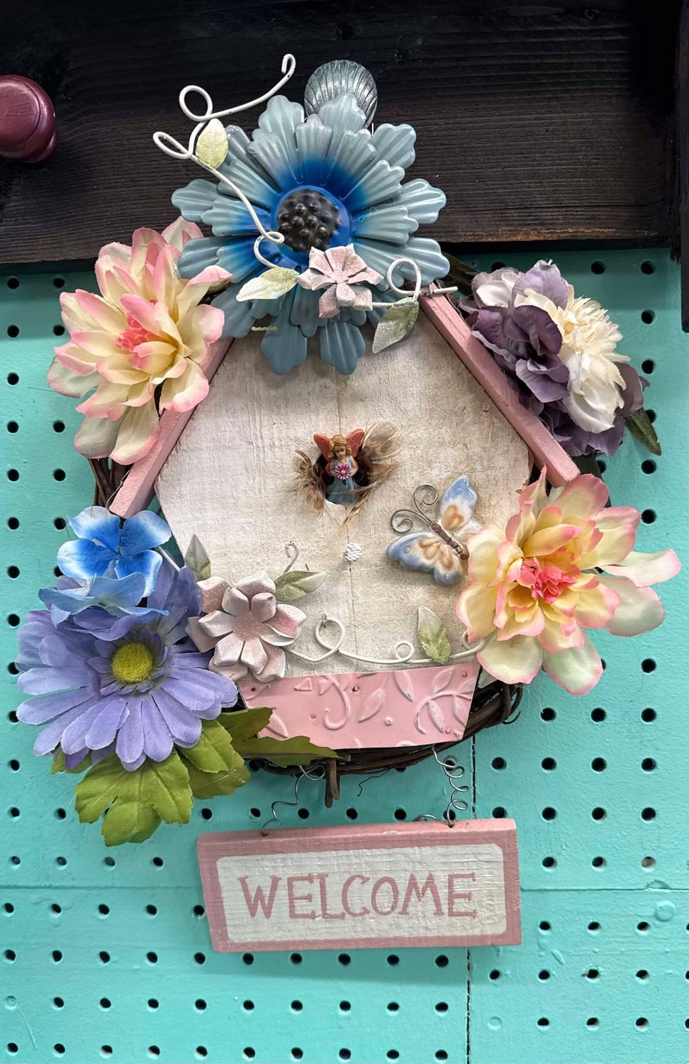 Fairy Welcome Birdhouse Wreath